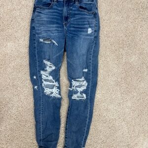 American Eagle Outfitters Ripped Blue Skinny Jeans